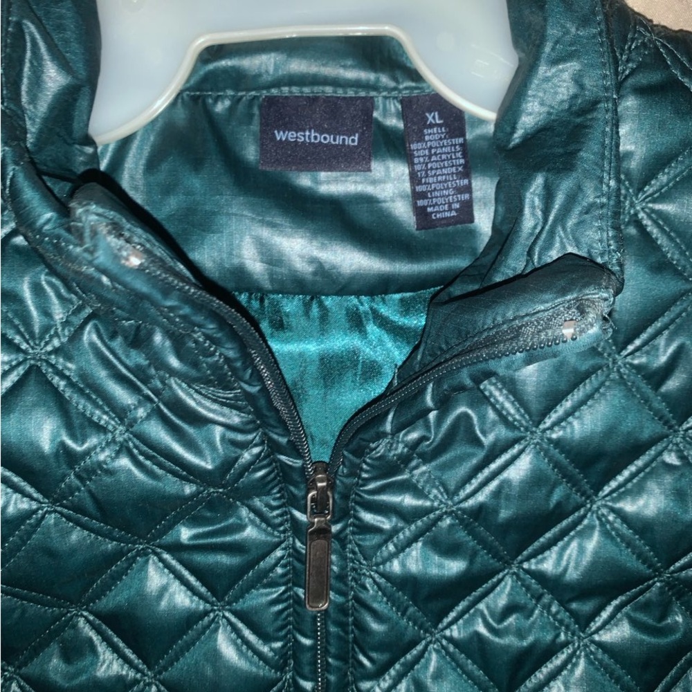 Westbound Women's Teal Quilted Zip Puffer Jacket